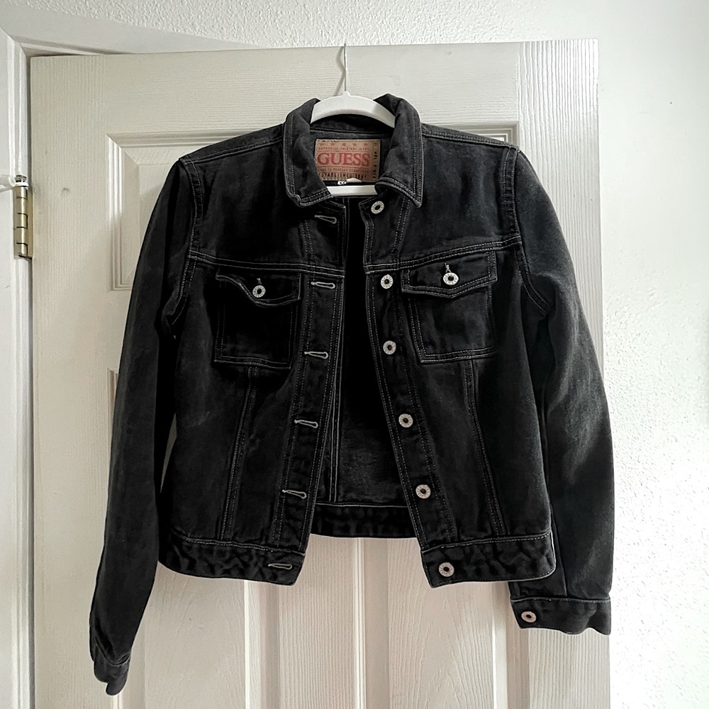 Guess black denim jacket